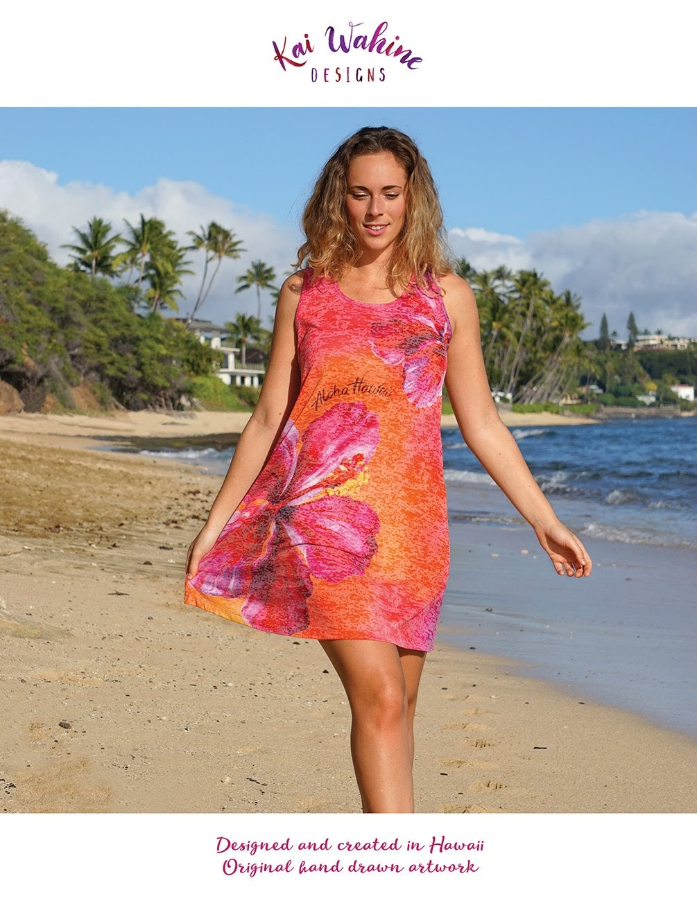 Women's Hawaii Designed and Printed Tank Coverups