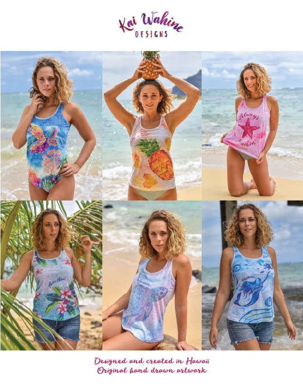 Women's Hawaii Designed and Printed Tank Tops