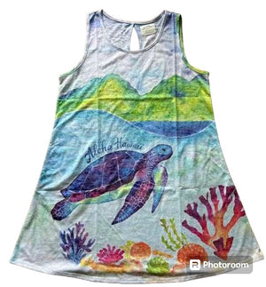 Kai Wahine Designs Burnout Tank Dress Coverup - Paradise Honu