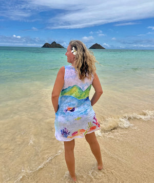 Kai Wahine Designs Burnout Tank Dress Coverup - Paradise Honu