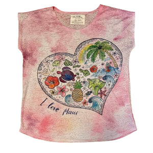 Kai Wahine Designs Island Love Women's Burnout Dolman tee