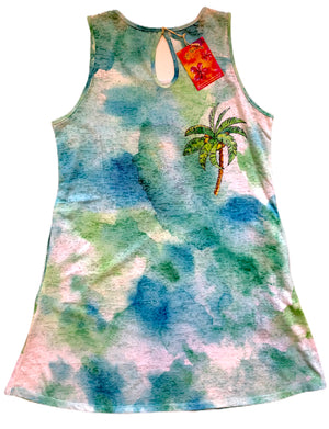 Kai Wahine Designs Burnout Tank Coverup - Palm Honu