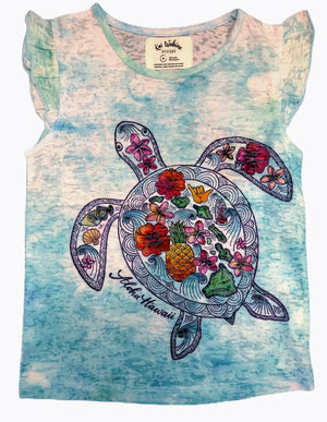 Kai Wahine Designs Keiki - Girls HI LACE TURTLE