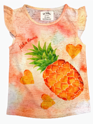 Kai Wahine Designs Keiki - Girls Pineapple Hearts